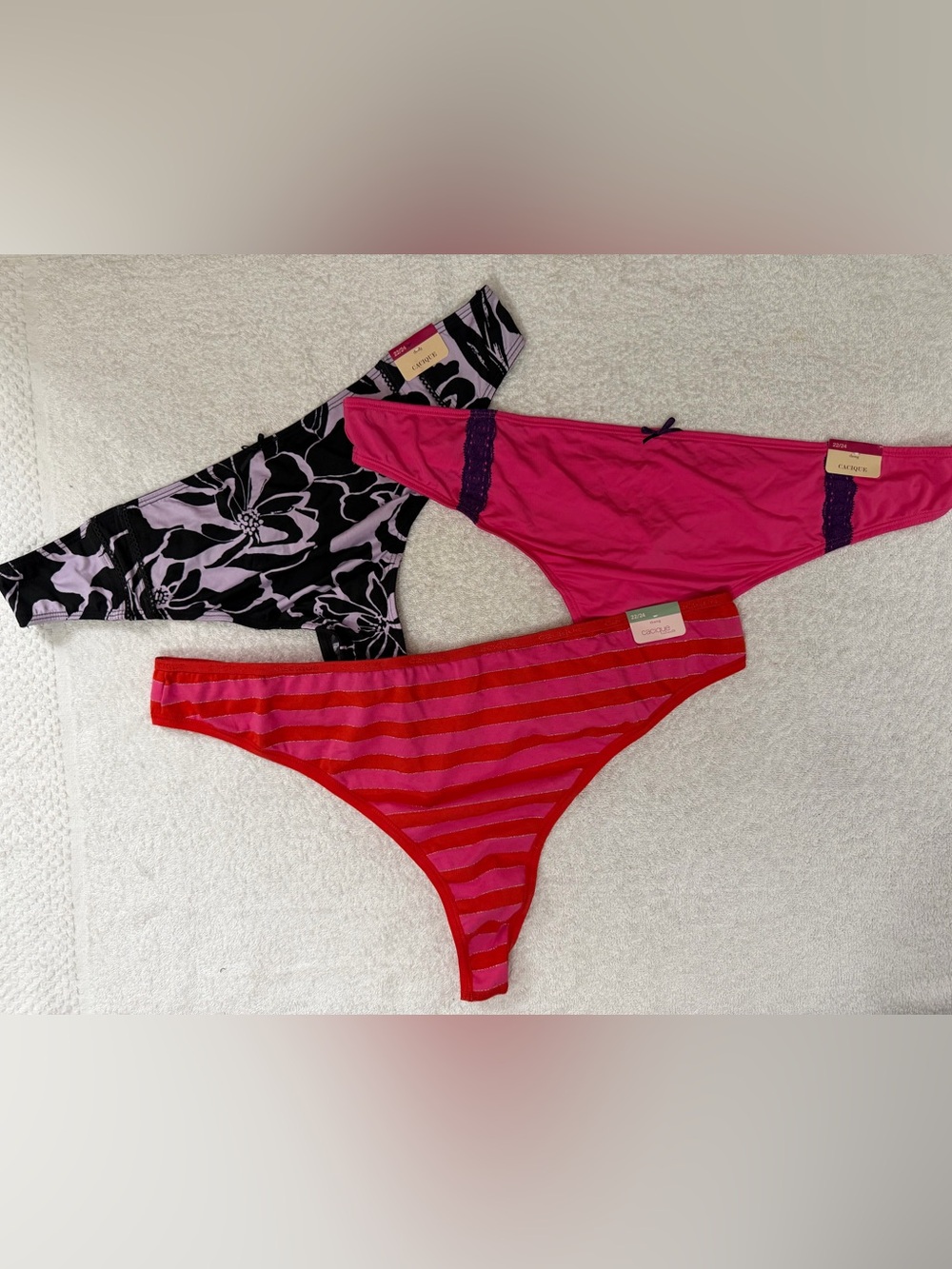 NWT Cacique Lane Bryant Thong Panties Set of 3 Boudoir Sexy Femme Plus Size